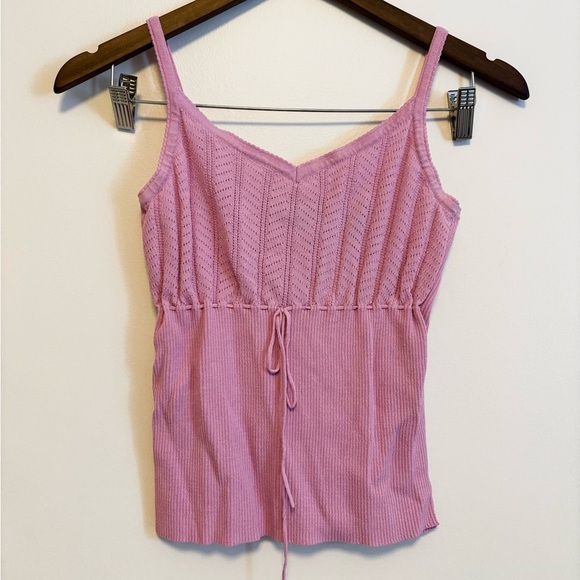 Vintage Tops - Y2K knit tank cinch tie front